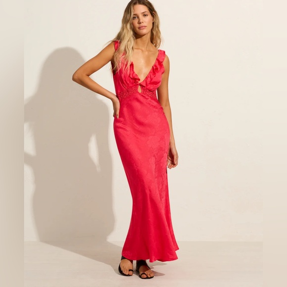 Auguste The Label Aida bias black slip dress with lace front - Picture 9 of 10